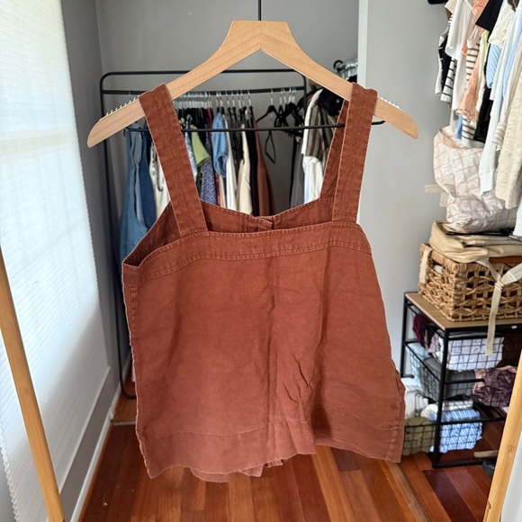 Everlane Rust Button-Up Tank Top - Picture 6 of 8